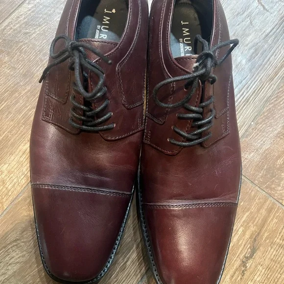 Johnston & Murphy Brown Leather Oxfords with Polished Finish Johnston & Murphy Upton Plain Toe Oxfords - Johnston  main image 4
